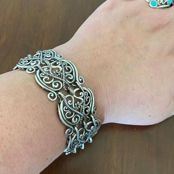 Carolyn Pollack Southwestern Scroll Panel Bracelet - Picture 6 of 6